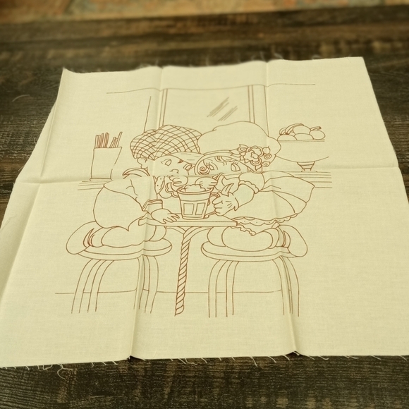 Life with Emma & Oliver #1 Sweetheart Soda Screened Pattern for Redwork Love - Picture 3 of 3